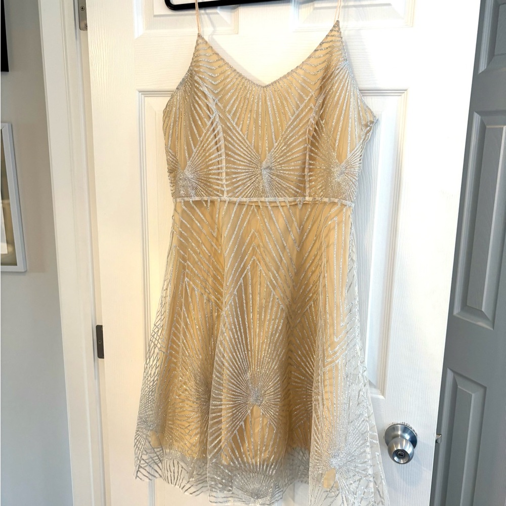 Chic Formal Dress with Silver Detailing